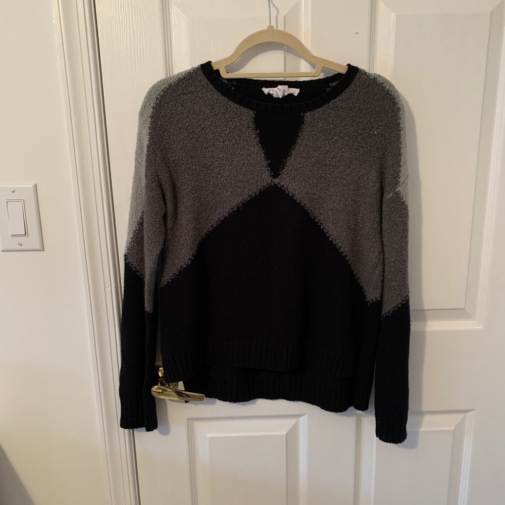 BCBGeneration fuzzy black & grey crewneck sweater